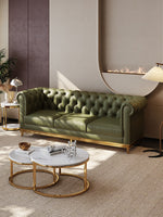Abbado Chesterfield Three Seater Sofa, Real Leather