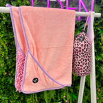 Blushing Leopard - Dog Microfibre Towel + Carry Bag
