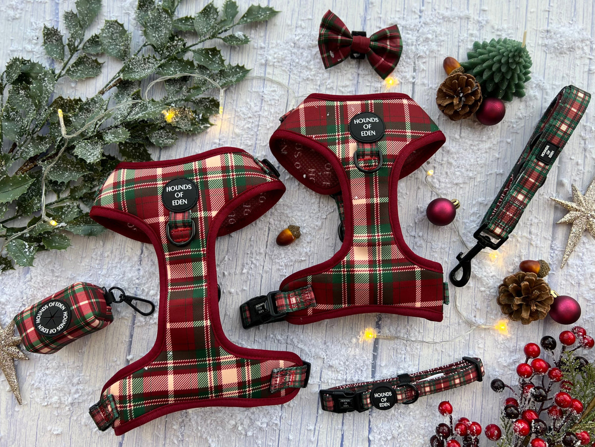 Tartan Me Up - Red & Cream Tartan Design Dog Harness