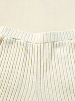 Ribbed Knit V-Neck Top and Pants Loungewear Set