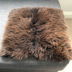 100% Real Eco Sheepskin Seat Pad British Square 37cm Natural Brown