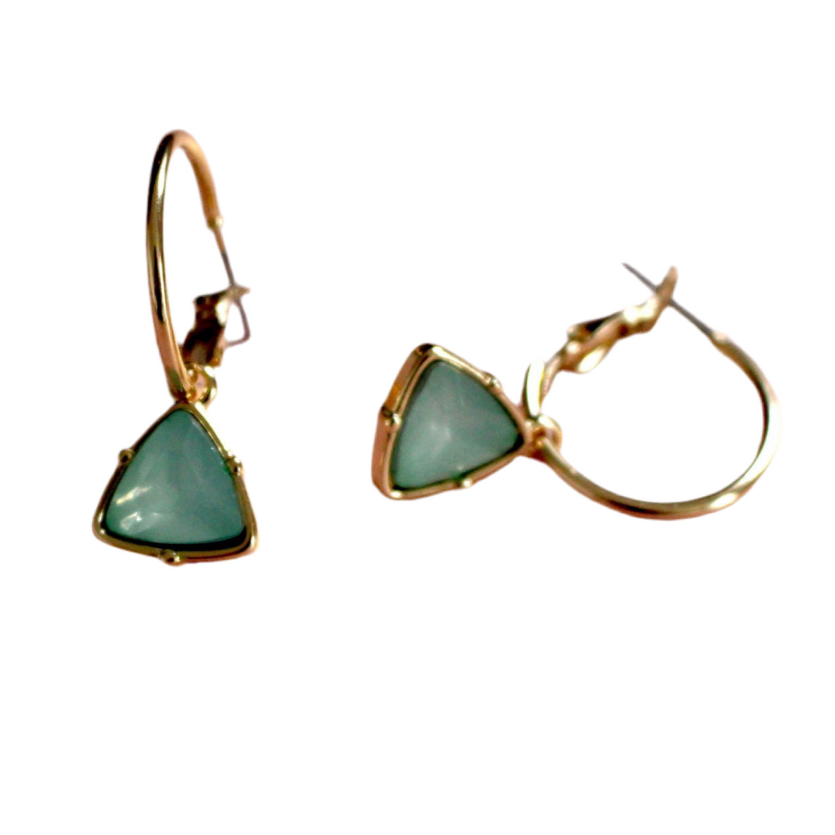 Holly Aqua Gem Hoop Earrings