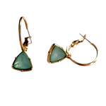 Holly Aqua Gem Hoop Earrings