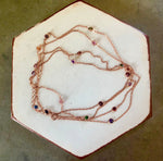 110cm Long Chain Necklace with Coloured Stones