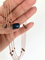 110cm Long Chain Necklace with Coloured Stones
