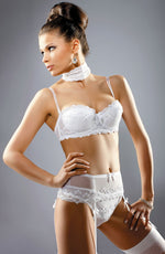 Gracya Madonna Swarovski Crystals Bra White