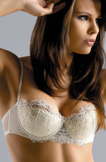 Gracya Jonquil Swarovski Crystals Balconette Bra White