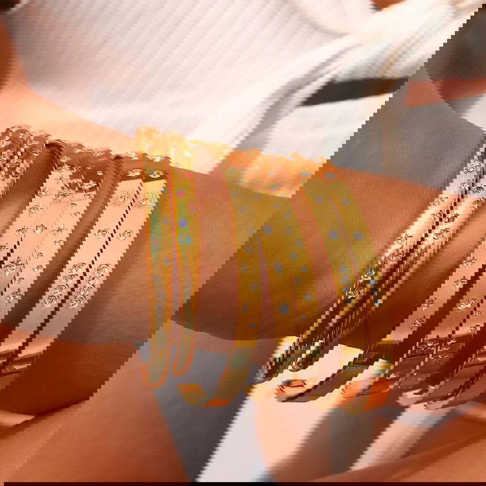 18K Gold Plated Star Cuff Bangle Bracelets