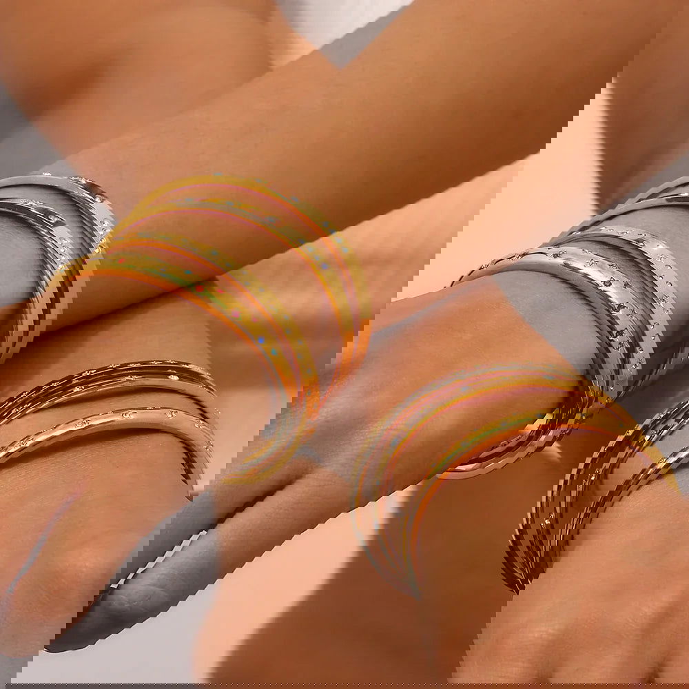 18K Gold Plated Star Cuff Bangle Bracelets