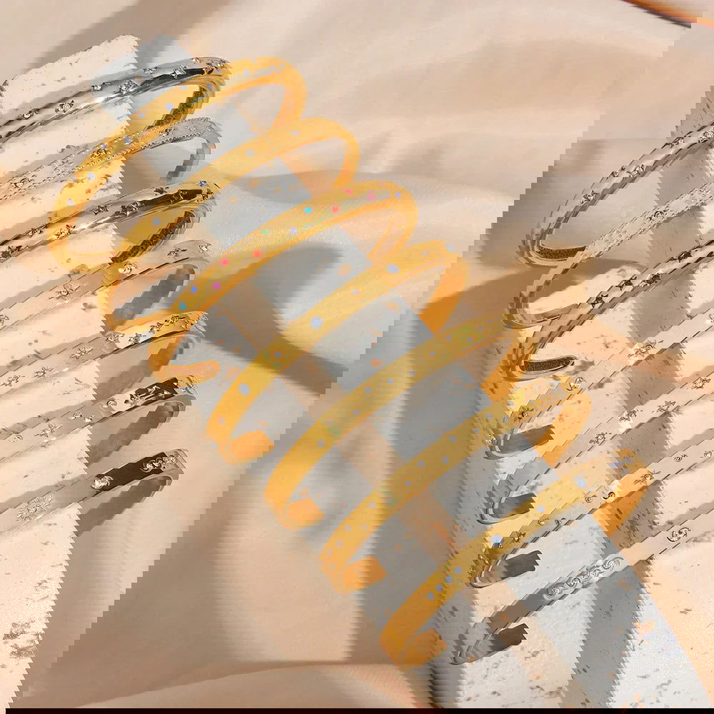 18K Gold Plated Star Cuff Bangle Bracelets