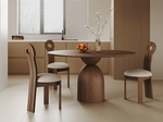 Amaia Round Pedestal Dining Table, Solid Wood, Black Or Walnut