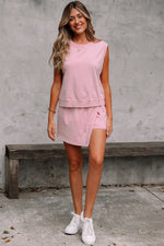 Two Piece Mineral Wash Cotton Loungewear Set