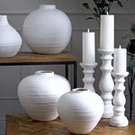 Regola Matt White Ceramic Stone Vase Large
