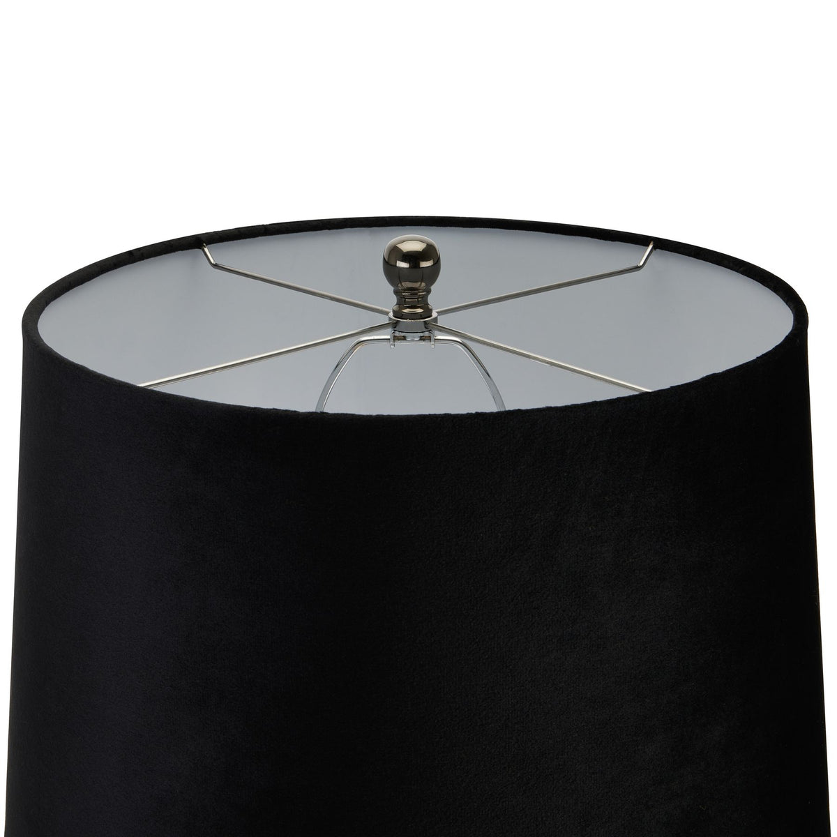 Black Dapple Acanthus Lamp With Linen Shade