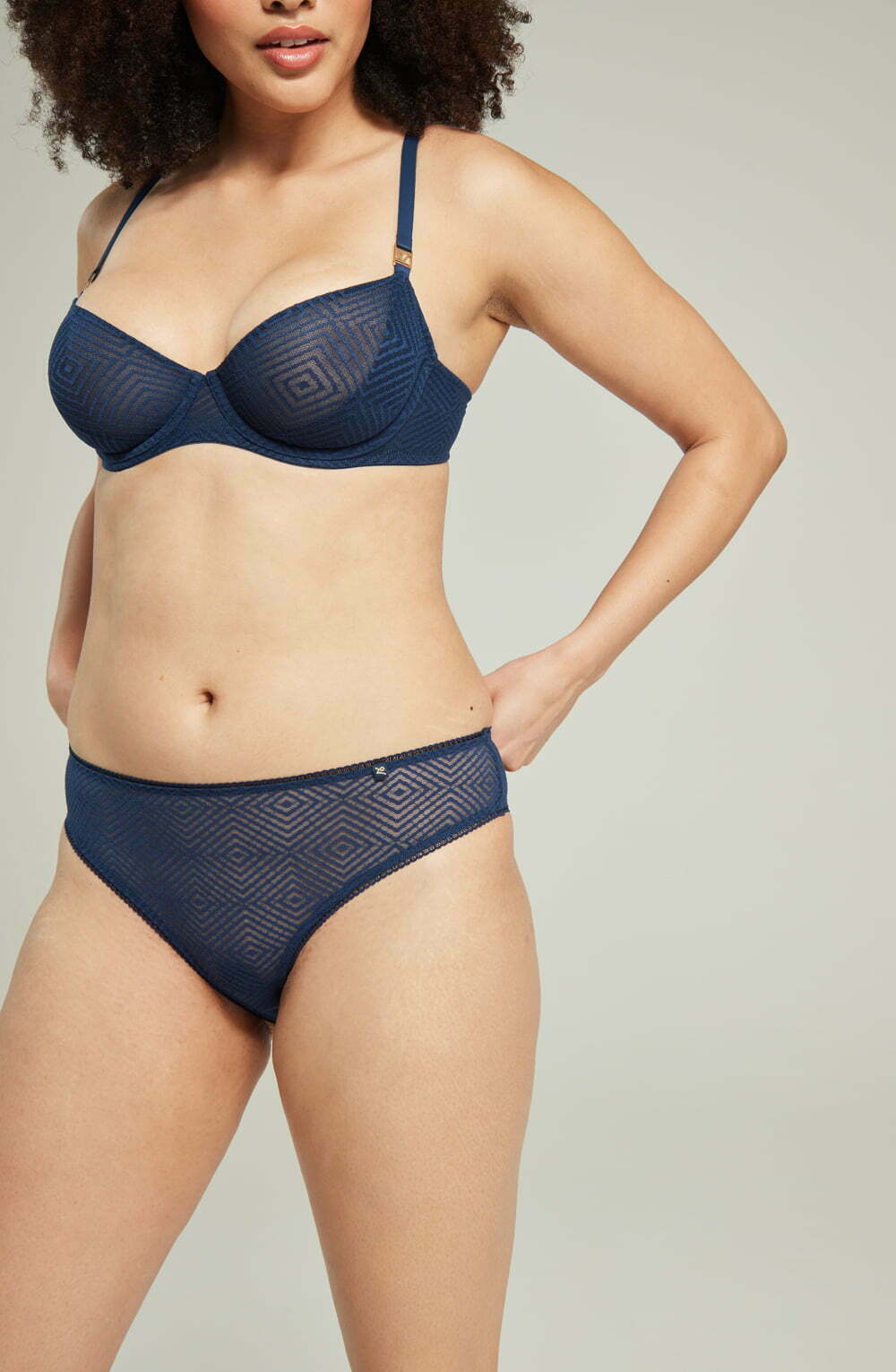 Nudea The Sheer Deco High Leg Brief Black