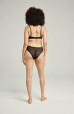 Nudea The Sheer Deco High Leg Brief Black