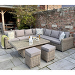 Amalfi Outdoor Large Corner Set With Riser Table + 2 Stools