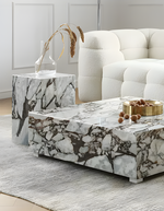 Matteo Square Coffee Table, Marble, White