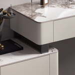 Paulina Modern Dressing Table Mirror With Drawers & LED Light, Solid Wood