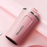 380ml/ 510ml 304 Stainless Steel Coffee Mug Tumbler Thermos Pink 380ML
