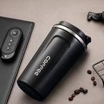 380ml/ 510ml 304 Stainless Steel Coffee Mug Tumbler Thermos Black 380ML
