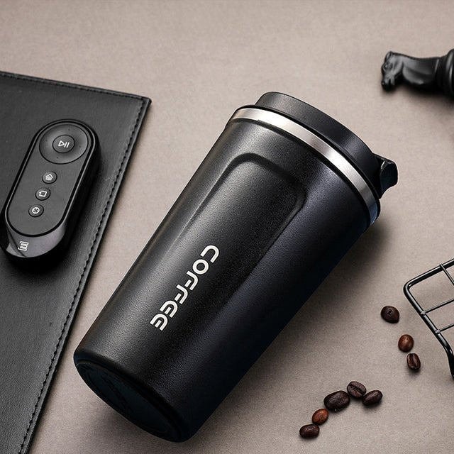 380ml/ 510ml 304 Stainless Steel Coffee Mug Tumbler Thermos Black 510ML