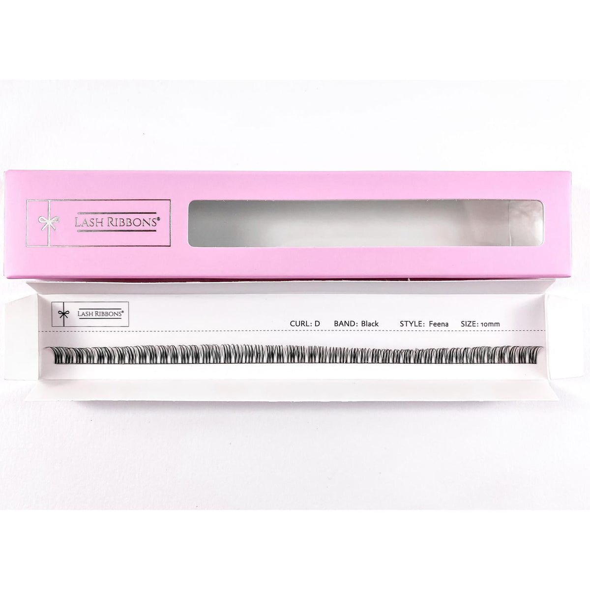 3D 'C' Curl Black / Brown Lash Ribbons® Starter Kit (With Clear Lash Bond) Feena 10mm