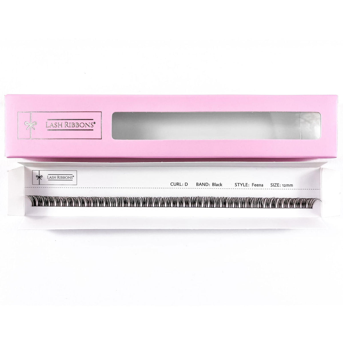 3D 'C' Curl Black / Brown Lash Ribbons® Starter Kit (With Clear Lash Bond) Feena 12mm