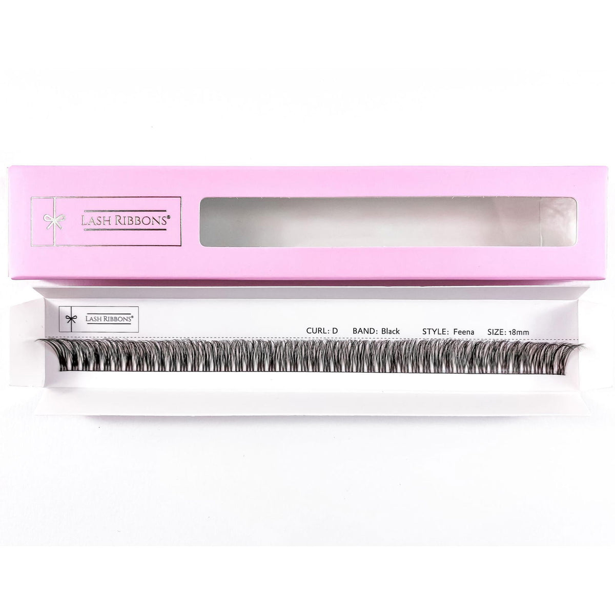 3D 'C' Curl Black / Brown Lash Ribbons® Starter Kit (With Clear Lash Bond) Feena 18mm