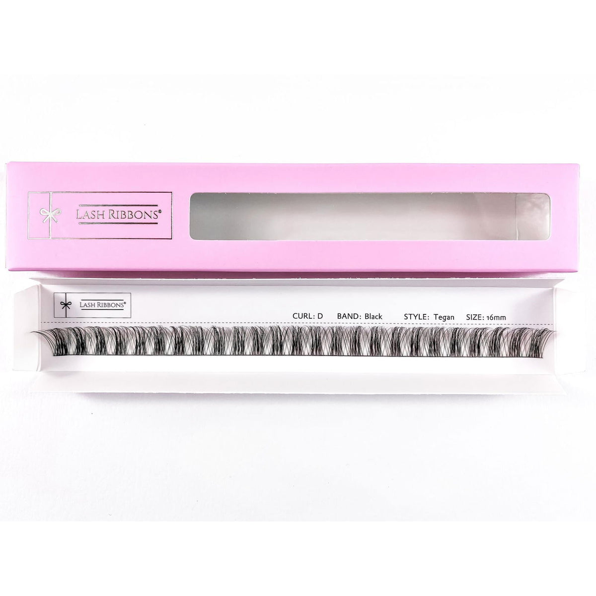 3D 'C' Curl Black / Brown Lash Ribbons® Starter Kit (With Clear Lash Bond) Tegan 16mm