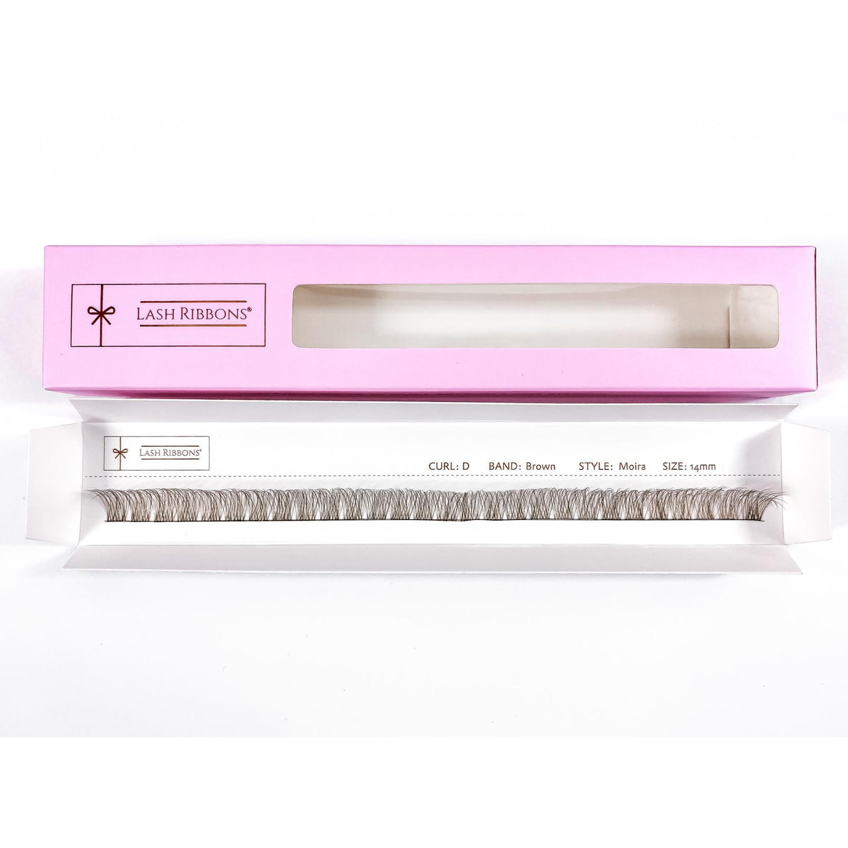 3D 'D' Curl Brown Lash Ribbons® Starter Kit (With Clear Lash Bond) Moira 14mm