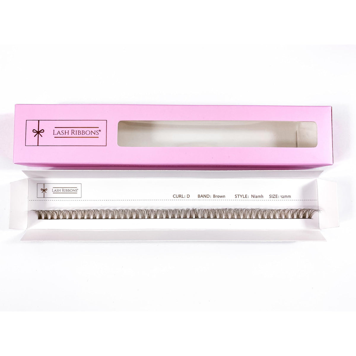 3D 'D' Curl Brown Lash Ribbons® Starter Kit (With Clear Lash Bond) Niamh 12mm