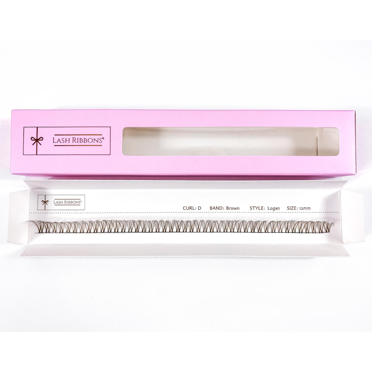 3D 'D' Curl Brown Lash Ribbons® Starter Kit (With Clear Lash Bond) Logan 12mm