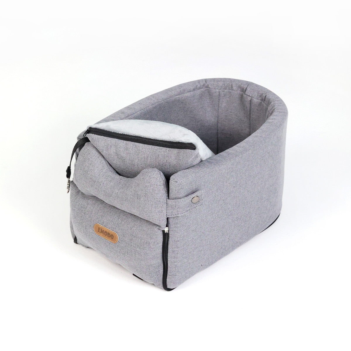 Car Central Dog Car Seat Bed 44.5cm - Portable Pet Carrier for Small Dogs & Cats Grey Average Size