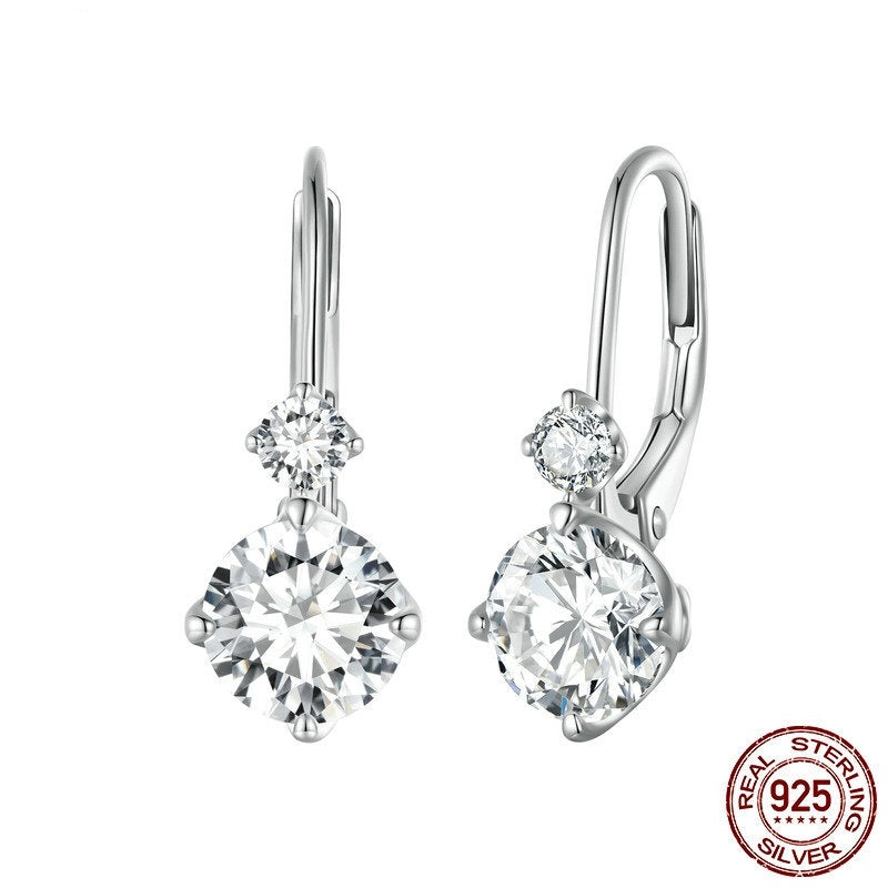 S925 Sterling Silver 1 Karat Moissanite Earrings 1 Karat
