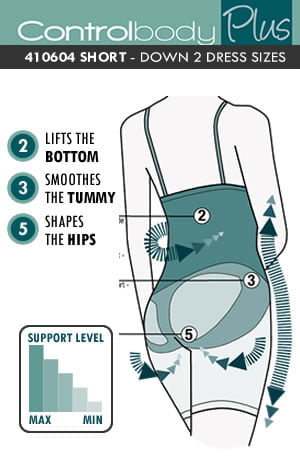 Control Body 410604 High Waist Long Shaping Shorts Nero Black