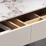 Paulina Modern Dressing Table Mirror With Drawers & LED Light, Solid Wood