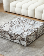 Matteo Square Coffee Table, Marble, White