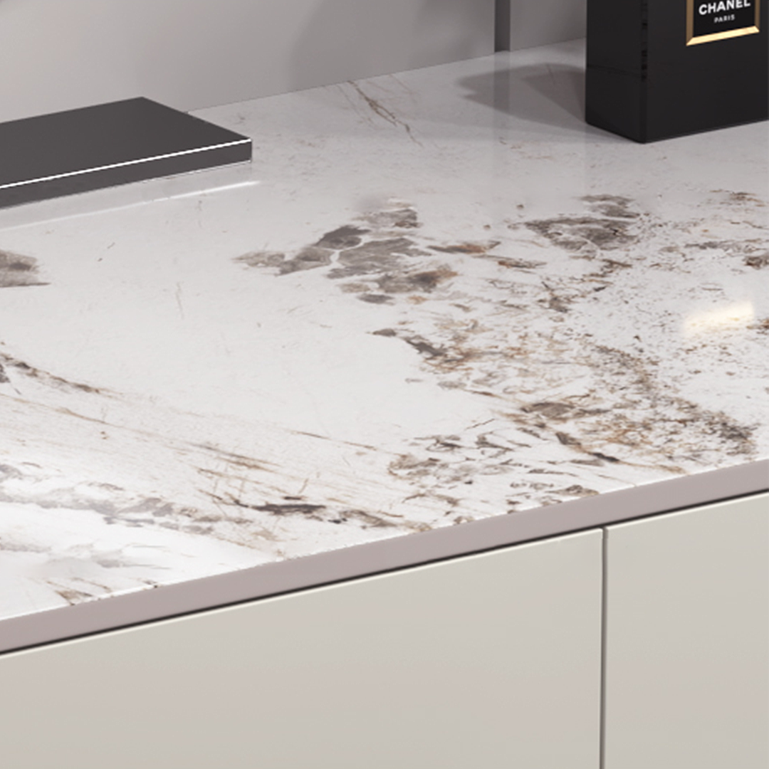 Paulina Modern Dressing Table Mirror With Drawers & LED Light, Solid Wood