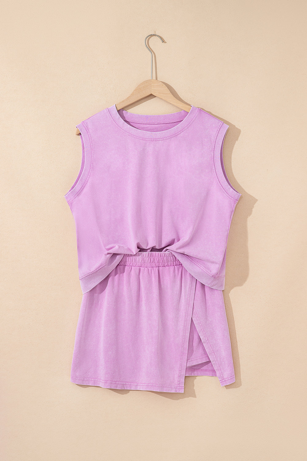 Two Piece Mineral Wash Cotton Loungewear Set