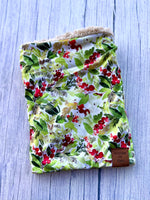 Winter Spruce & Berries Faux Sherpa Fleece Dog Snood