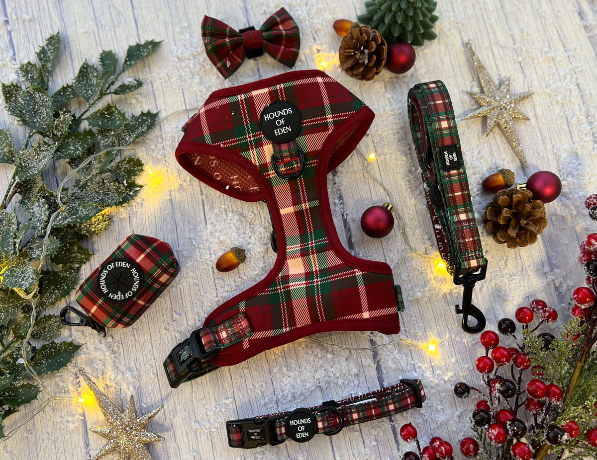 Tartan Me Up - Red & Cream Tartan Design Dog Harness