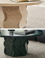 Quintero Round Coffee Table, Marble Or Travertine