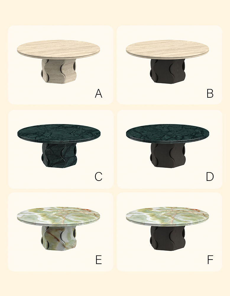 Quintero Round Coffee Table, Marble Or Travertine