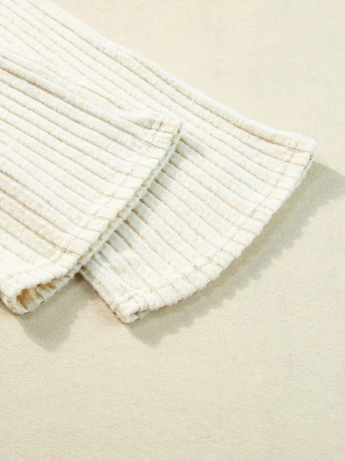 Ribbed Knit V-Neck Top and Pants Loungewear Set