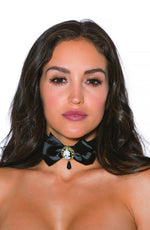 Shirley of Hollywood Choker Ribbon Bow Cameo One Size Black