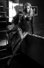 Black Secret BS126 Tribal Pattern Stockings Black