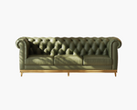 Abbado Chesterfield Three Seater Sofa, Real Leather