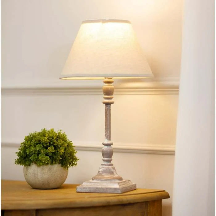 Antia Stem Table Lamp With Linen Shade