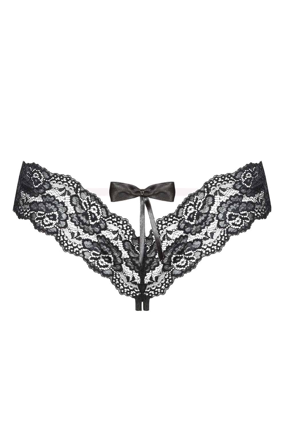 Beauty Night Selina Lace Black Thong with Bow